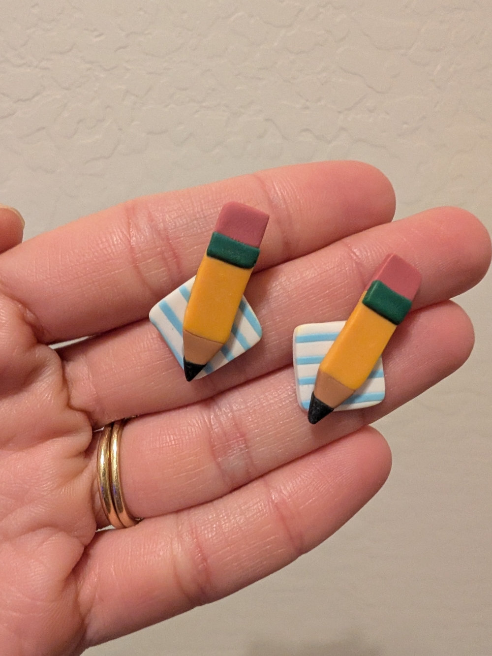 Cute Pencil Stud Earrings - Yellow Pencil Design - NWOT